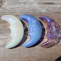 4" Glass Smoking Pipes Cute Moon Gilding Funny Face Blue White Pink Smoke Bowls Tobacco Pipe Romantic Adorable Unique