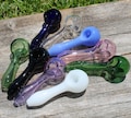 4“ Glass Smoke Bowl "Simplicity Series" Smoking Pipe Tobacco Bowls Spoon Shaped Pipes Handmade Slim Unique Basic Gift