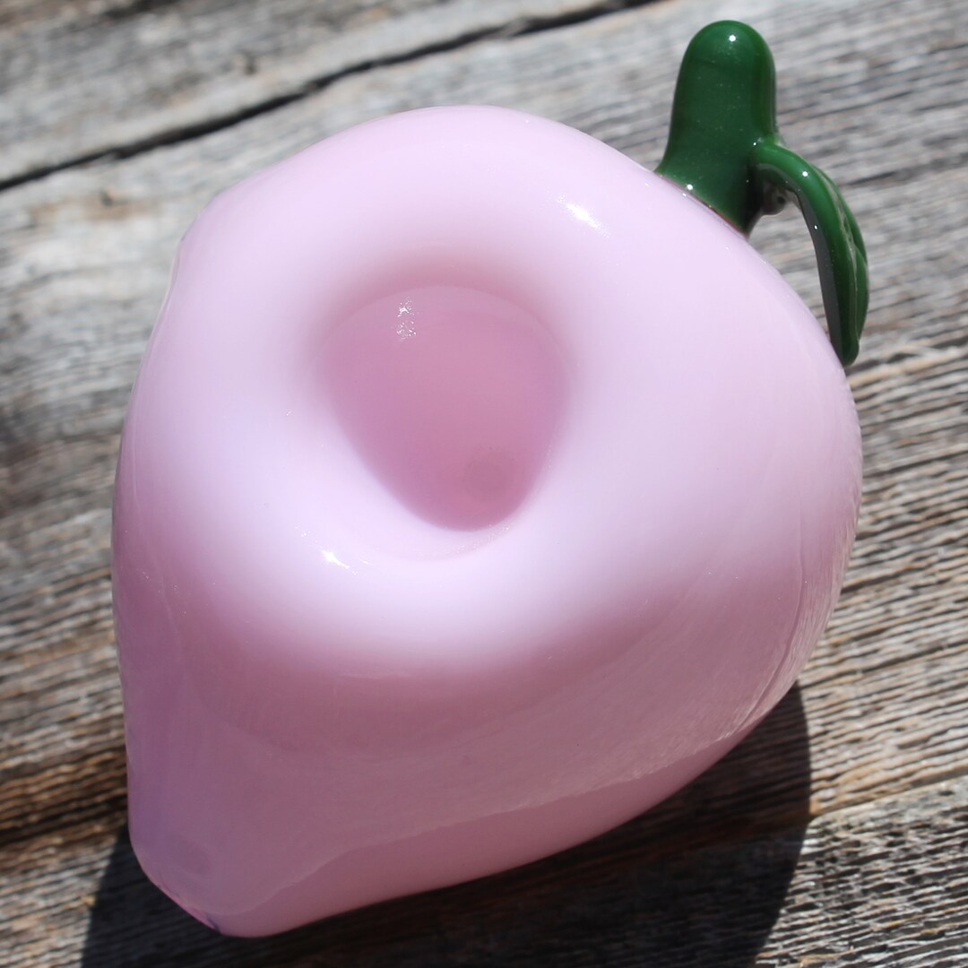 4 Jade Glass Smoking Bowls Peach Pipes Pink Orange Fruit Smoke Bowl