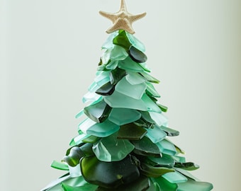 Customizable 8&quot; Sea Glass Christmas Tree – Choose Your Colors! – Coastal & Beach House Décor