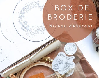 Kit de démarrage de broderie à la main pour les débutants, box de broderie apprendre à broder facilement, vidéo guide