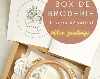 Box de broderie - kit de démarrage de broderie, apprendre à broder facilement, niveau débutants, guide vidéo