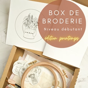 Box de broderie - kit de démarrage de broderie, apprendre à broder pour débutants, guide vidéo, fournitures de broderie
