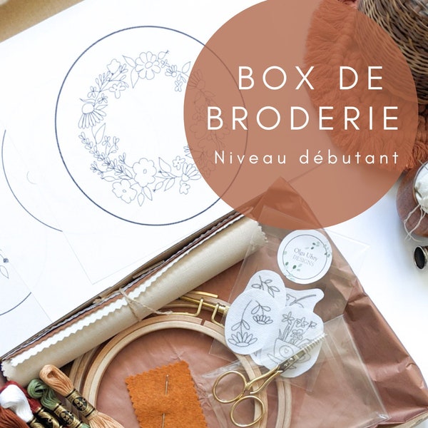 Kit de démarrage de broderie à la main pour les débutants, box de broderie apprendre à broder facilement, vidéo guide