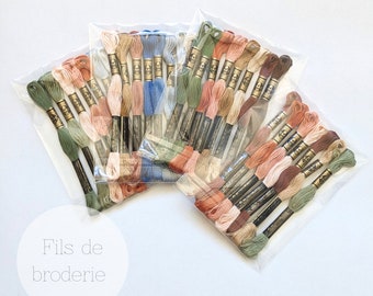 Fils de broderie DMC, fil de point de croix, broderie traditionnelle, fil de coton pour la broderie, palettes de couleur