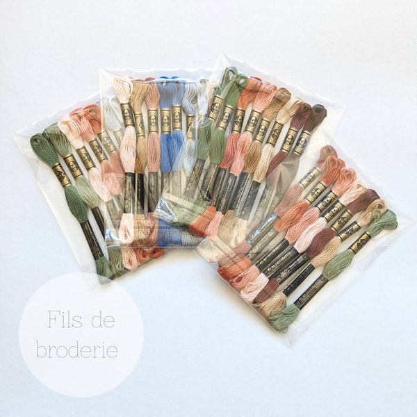 Fils de broderie DMC, fil de point de croix, broderie traditionnelle, fil de coton pour la broderie, palettes de couleur