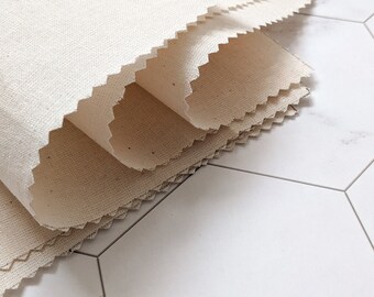 Coupon De Lin Brodé - 88x250cm - Tissu Beige Rayé - Grand Teint - Made In France - Pour Couture