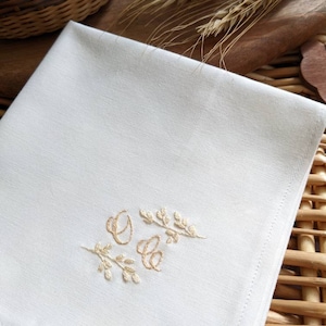 Mouchoir De Collection Brodé Main En Batiste - Initiale Z, Neuf Sans étiquettes
