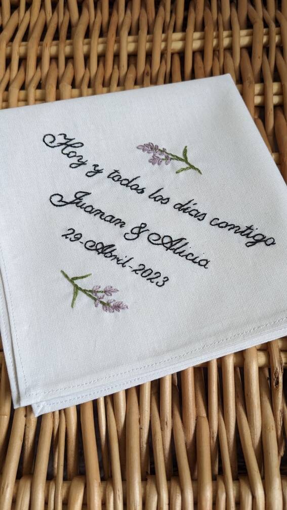 Wedding Handkerchief, Wedding Souvenir, Gift for Bride and