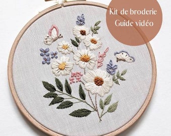 Kit de broderie pour les débutants - bouquet de fleurs printanière.