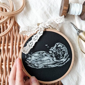 Personalized embroidered ultrasound / Pregnancy souvenir / Hand-embroidered birth gift / Baby room decor / Baby party gift