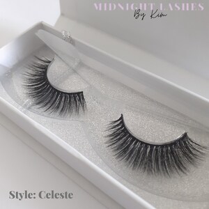 Celeste - Luxus-Faux Mink Tierversuchsfreie Wimpern, 15mm-Wimpern, Geburtstagsgeschenk, Valentinstagsgeschenk