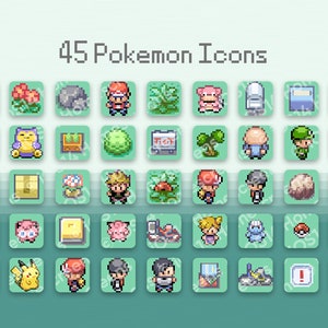 iOS 167 Icons Pokemon Fire Red Leaf Green iPhone IOS14 App Icons Pack Retro Game Theme Aesthetic Personalized Home Screen image 3