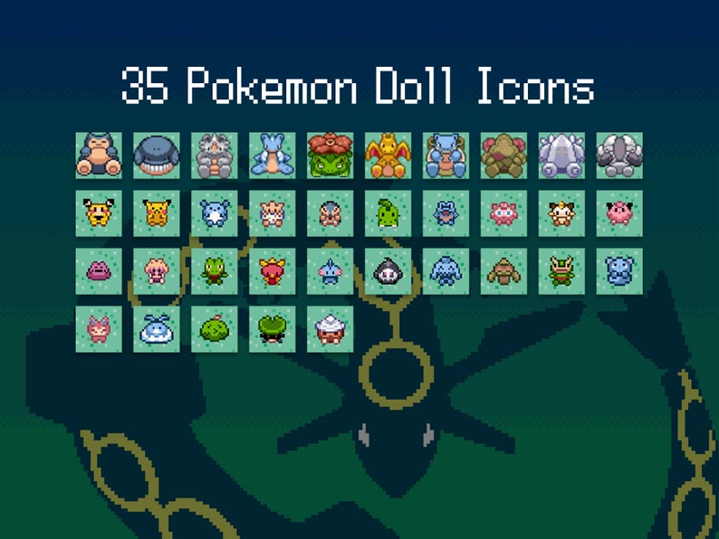 iOS 454 Icons Pokemon Ruby Sapphire Emerald Version iPhone IOS14 App Icons Pack Retro Game Theme Aesthetic Personalized Home Screen image 5