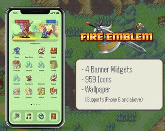 iOS 959 Icons | Fire Emblem iPhone IOS14 App Icons Pack | Retro Game Theme | Aesthetic Personalized Home Screen