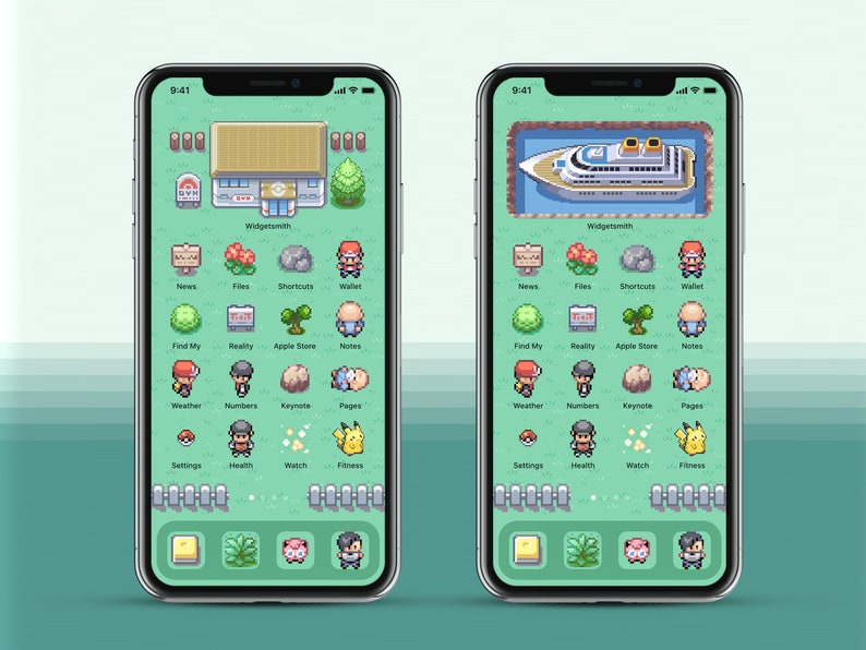 iOS 167 Icons Pokemon Fire Red Leaf Green iPhone IOS14 App Icons Pack Retro Game Theme Aesthetic Personalized Home Screen image 6