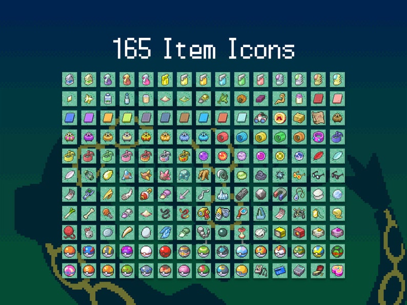 iOS 454 Icons Pokemon Ruby Sapphire Emerald Version iPhone IOS14 App Icons Pack Retro Game Theme Aesthetic Personalized Home Screen image 3