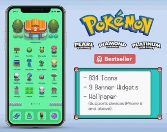 Ios 4 Icons Pokemon Pearl Diamond Platinum Dppt Iphone Etsy