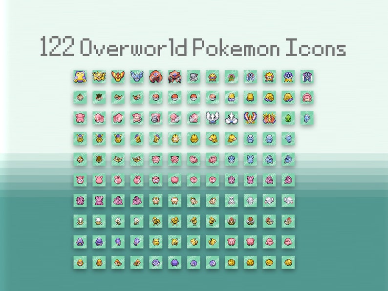 iOS 167 Icons Pokemon Fire Red Leaf Green iPhone IOS14 App Icons Pack Retro Game Theme Aesthetic Personalized Home Screen image 4