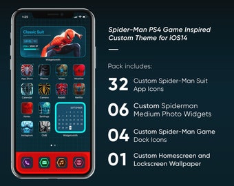 iOS 36 Icons | Spider-Man iPhone IOS14 App Icons Pack | Aesthetic Personalized Home Screen