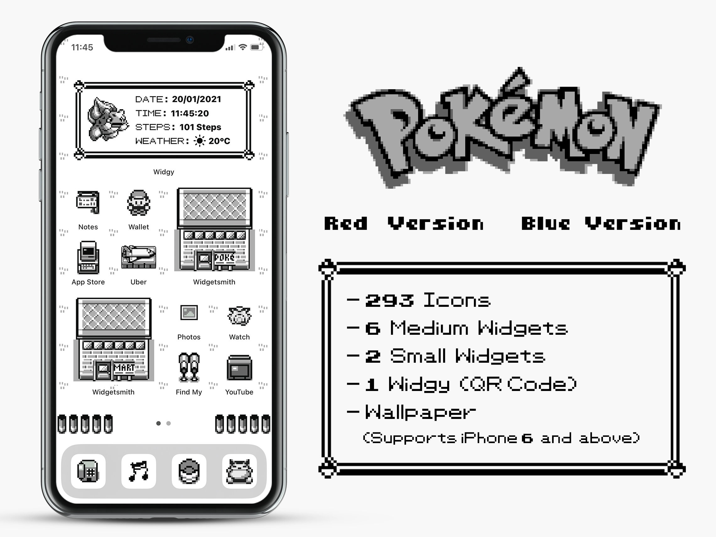 Ios 293 Icons Pokemon Red Blue Version Iphone IOS14 App - Etsy