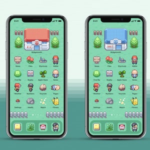 iOS 167 Icons Pokemon Fire Red Leaf Green iPhone IOS14 App Icons Pack Retro Game Theme Aesthetic Personalized Home Screen image 5