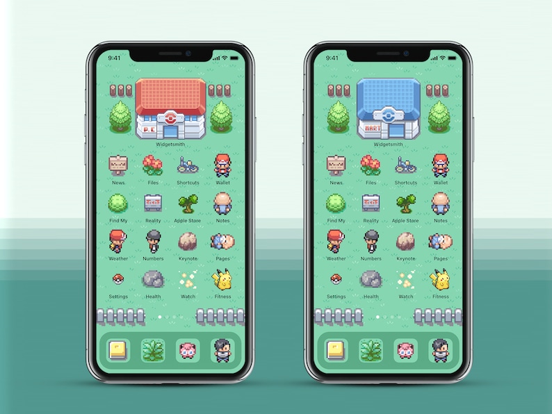 iOS 167 Icons Pokemon Fire Red Leaf Green iPhone IOS14 App Icons Pack Retro Game Theme Aesthetic Personalized Home Screen image 5