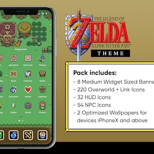 iOS 306 Icons | Legend of Zelda: A Link to the Past iPhone IOS14 App Wallpaper Icons | Retro Game Theme | Aesthetic Personalized Home Screen