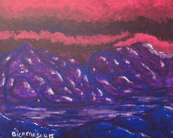 acrylic painting 9 x 4 inches original