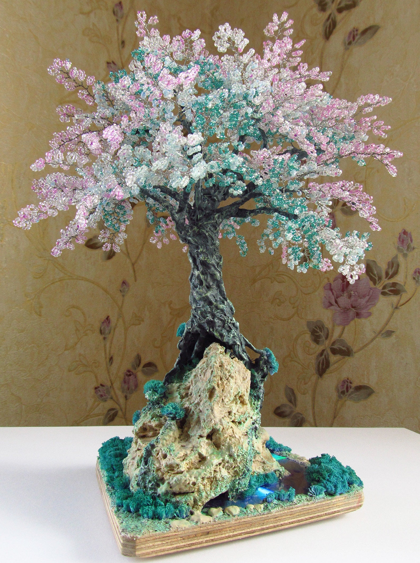 Beaded bonsai cherry tree | Etsy