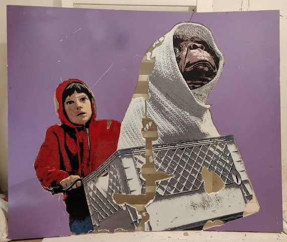 E.T. the Extra-Terrestrial Pop art acrylic metallic paint, 120 x 100 cm