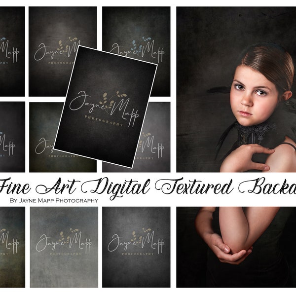 Heavy Metal: 9 Fine Art Portrait Painterly Texture Photoshop Overlays, Textures for Photoshop, canvas, digital background.