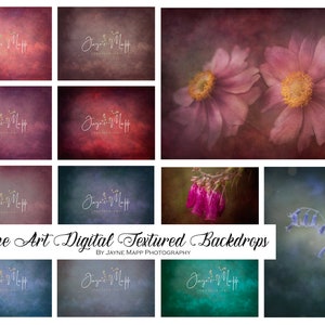 Garden Brights: 9 Fine Art  Painterly Texture Photoshop Overlays, Textures for Photoshop, canvas, digital backdrop background, jpgs