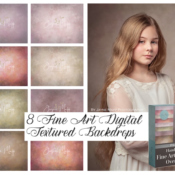 8 Fine Art Portrait Painterly Texture Photoshop Overlays, Peony Textures for Photoshop, PS Textures, digital backdrop Jpg.