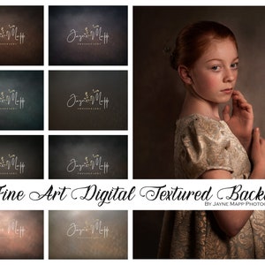 May include: Set of eight digital textured backdrops in various shades of brown, green, and blue. Each backdrop features a subtle textured effect and a watermark with the text "Jayne Mapp Photography".