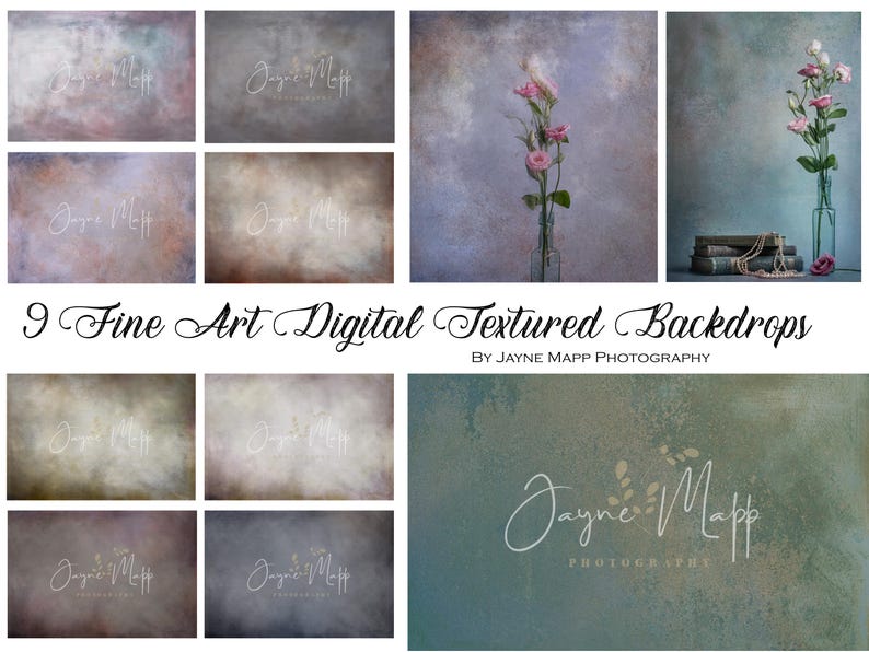 9 Hand-painted Fine Art Textured Backdrops (JPG) – 'rendered' Painterly ...