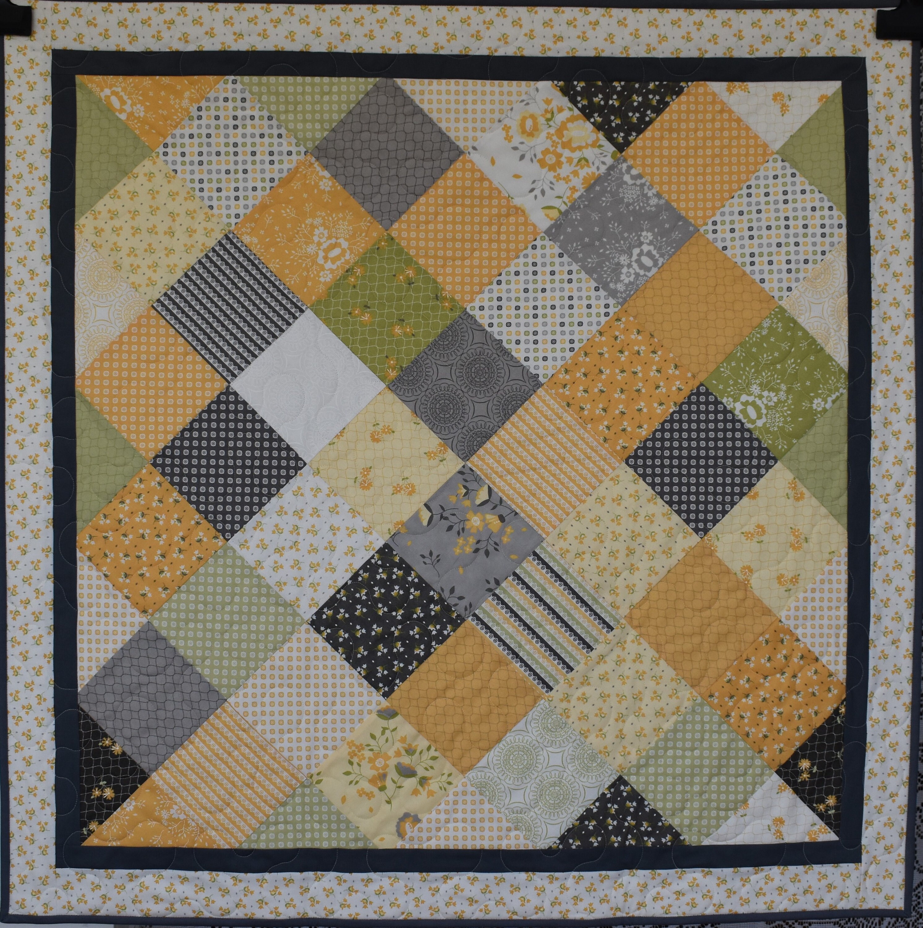 Gender Neutral Baby Quilt pepper and Flax by Moda With Colors in Gray