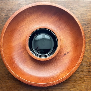 Teak Chip and Dip Bowl Set