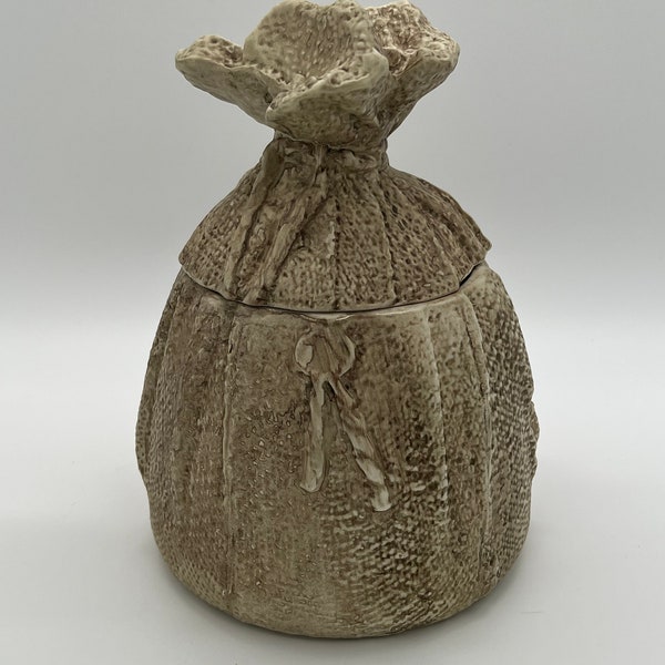 Vintage Raymor Mancioli Ceramic Burlap Sack Canister