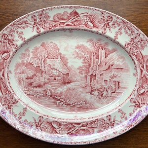 Rare Vintage Pastoral Davenport 1840 16” Platter, A.J. Wilkinson England