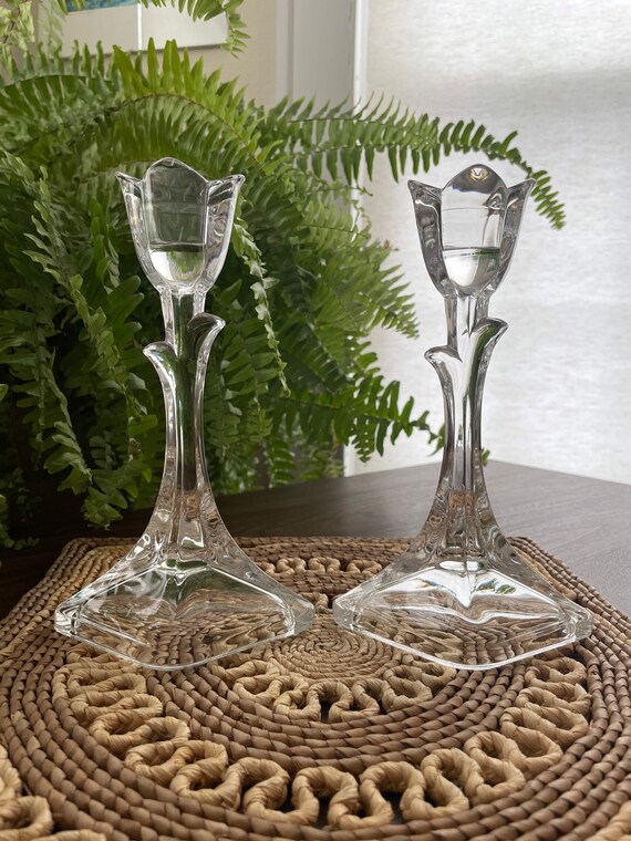 Beautiful Set of Toscany Lead Crystal Tulip Candlestick Etsy
