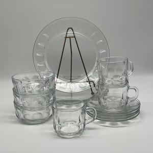 Vintage Arcoroc Petale Replacement Dinner Plates, Bowls, Cups and Saucers, Cristal D’Arques-Durand, France