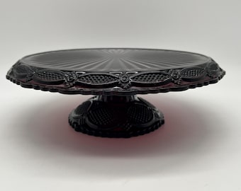 Vintage Avon Cape Cod Ruby Cake Stand