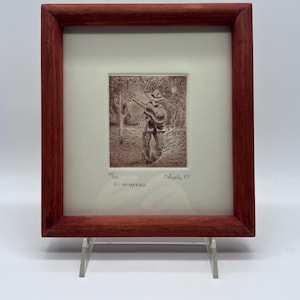 Vintage José Luis Calzada Signed Etching - "El Guitarrero" (1990) - Framed Limited Edition 63/150