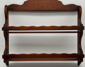 Vintage Wooden Kitchen Spice Rack