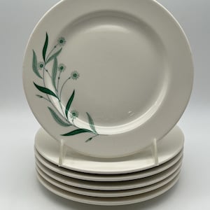 Vintage Homer Laughlin/Walker China “Green Fields” 9” Dinner Plates, set of 6, restaurant ware
