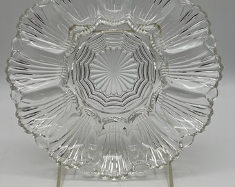 Sweet vintage Anchor Hocking Glass Deviled Egg Serving Plate