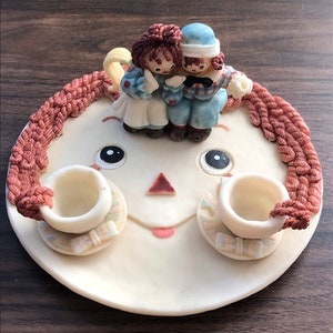 Vintage Raggedy Ann and Andy Resin Tea Set