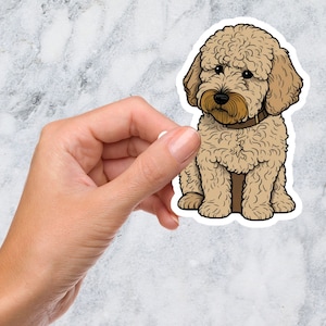 Autocollant mignon labradoodle, autocollant chien, autocollant animal