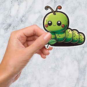 cute caterpillar sticker, animal sticker, sticker sheet, insect sticker